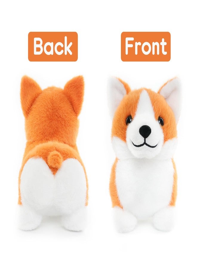 WEIGEDU Corgi Plush Toy, 12 Inch Cute Stuffed Animal, Soft Kawaii Dog Pillow, Realistic Welsh Corgi Puppy, Gifts for Kids and Dog Lovers, Orange and White - Image 3